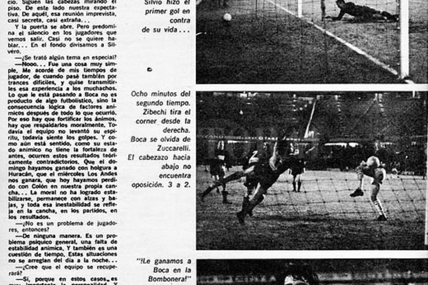 ELLITORAL_300931 |  Archivo El Litoral Una reproducción de la revista El Gráfico en la cobertura de ese partido, mostrando los tres goles sabaleros en esa noche inolvidable. Fue el primero de los 17 triunfos que acumula Colón en la historia ante Boca.