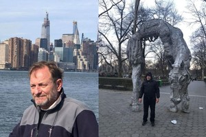 ELLITORAL_294512 |  Gentileza Rubén Tissembaum Tissembaum frente al skyline neoyorquino y en el Central Park, cuando todavía no estaba recluido en aislamiento.