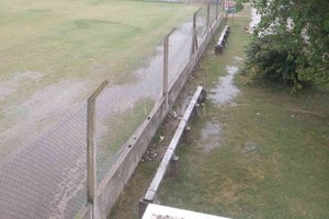 ELLITORAL_364232 |  Gentileza La imagen del Predio Fraternidad Deportiva. Casi 30 mm cayeron desde el inicio de la lluvia en la mañana de este sábado.