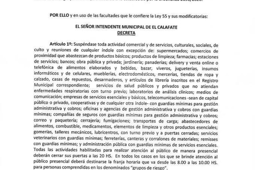 ELLITORAL_318295 |  Gentileza Decreto Municipal 295/2020.