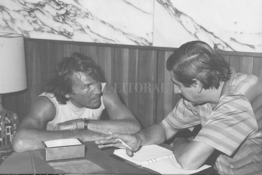 ELLITORAL_345193 |  El Litoral El Flaco Oscar Bergesio charlando con Hugo Orlando Gatti