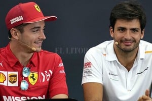 ELLITORAL_307122 |  Gentileza Marca El futuro está aquí... El monegasco Charles Leclerc y el español Carlos Sainz Jr., los conductores de Ferrari desde 2021.