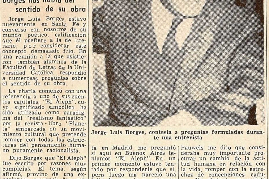 ELLITORAL_366569 |  Archivo El Litoral Borges en 1965.