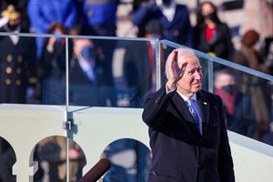 AFP WASHINGTON, DC - JANUARY 20: U.S. President Joe Biden reacts as he prepares to deliver his inaugural address on the West Front of the U.S. Capitol on January 20, 2021 in Washington, DC. During today's inauguration ceremony Joe Biden becomes the 46th president of the United States.   Tasos Katopodis/Getty Images/AFP