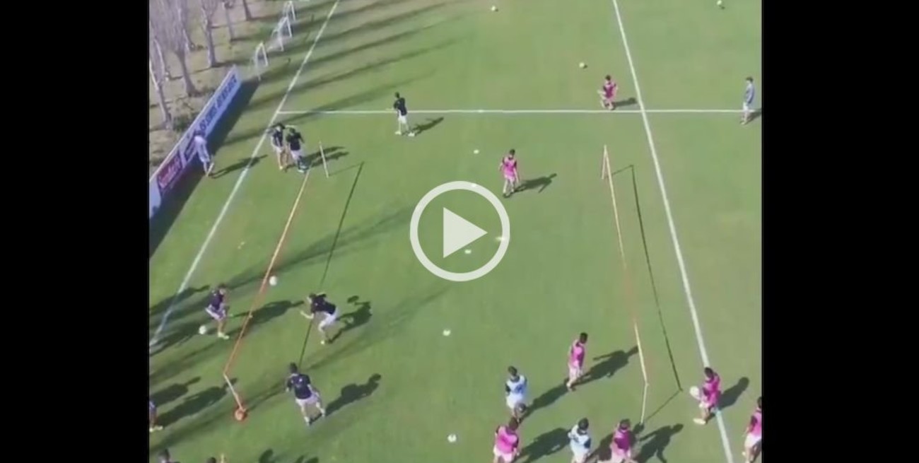 Video: Un divertido entrenamiento del plantel de Colón visto desde un drone
