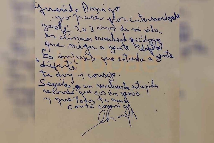ELLITORAL_319146 | Gentileza Infobae La carta, de puño y letra del músico.