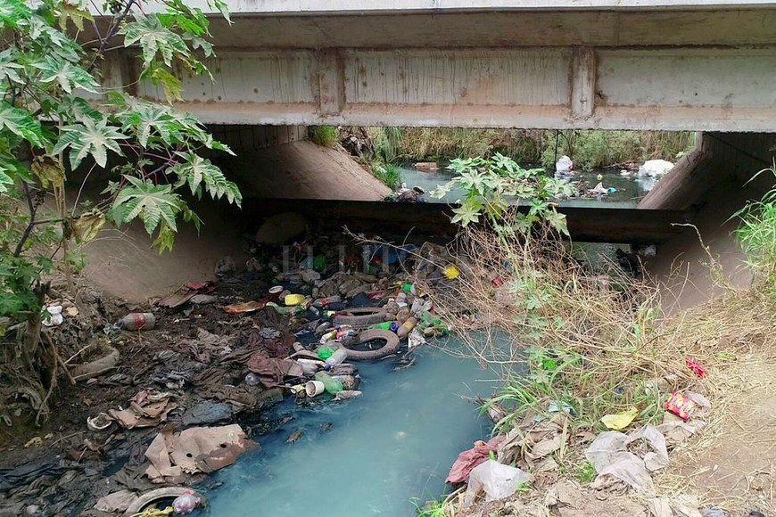 ELLITORAL_342462 |  Fernando Nicola El derrotero de los plásticos hasta llegar a los ríos, en muchas ocasiones inician en arroyos y en desagües pluviales urbanos.