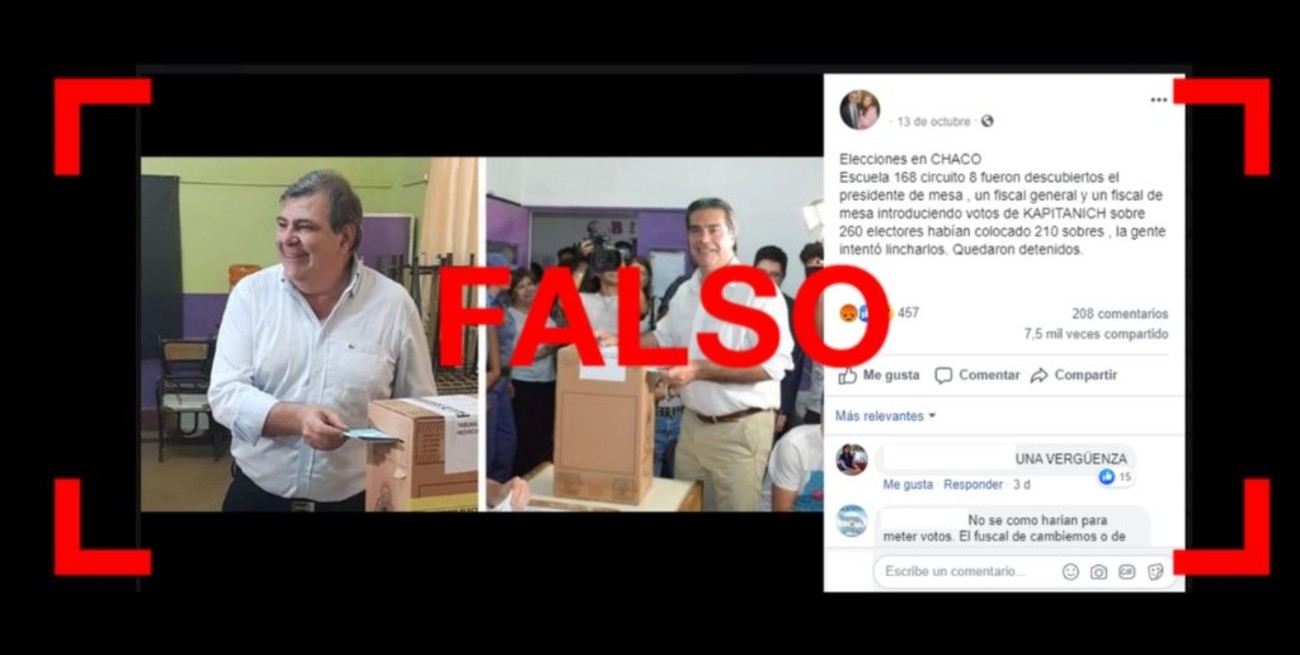 Cadena viral en WhatsApp: es falso el mensaje sobre fraude en las elecciones de Chaco