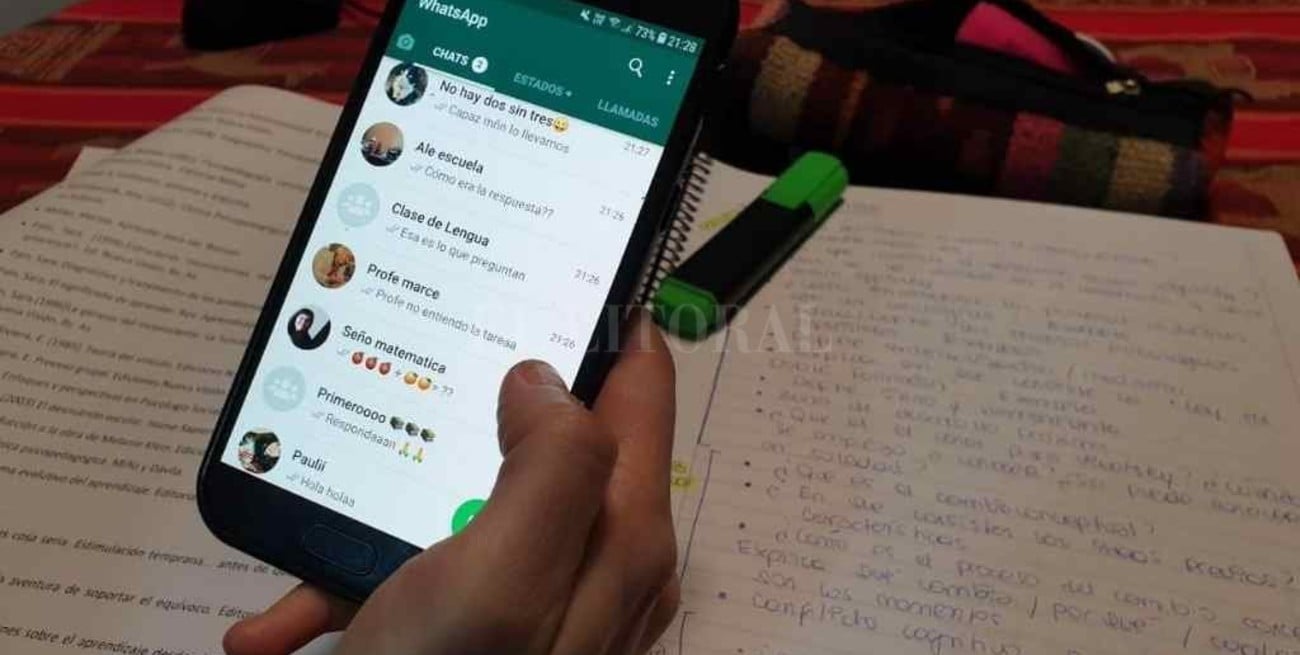 Educación en cuarentena: clases por celular y tareas por WhatsApp