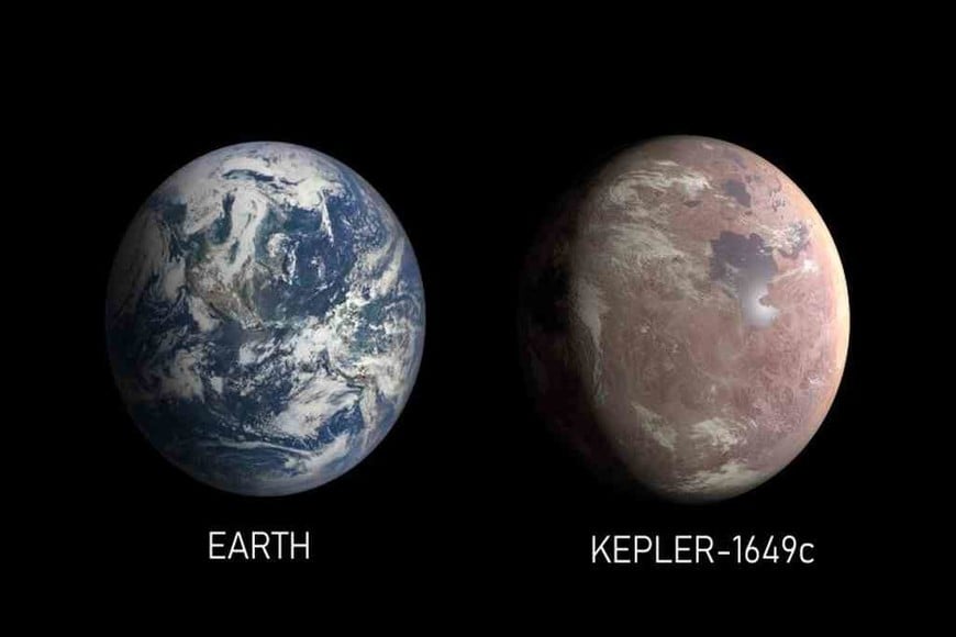 ELLITORAL_296615 |  NASA La ilustración hace una comparación de la Tierra con el exoplaneta recientemente descubierto, que es apenas 1,06 veces más grande que nuestro mundo.