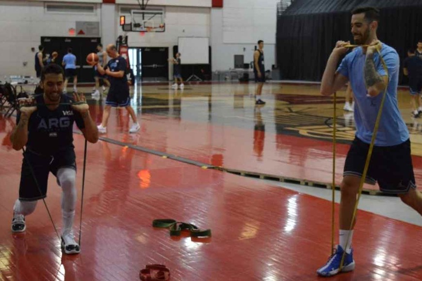 ELLITORAL_388704 |  Gentileza El plantel conducido por Sergio Hernández, entrenando en Las Vegas, esperando el inicio de los tres cotejos amistosos.