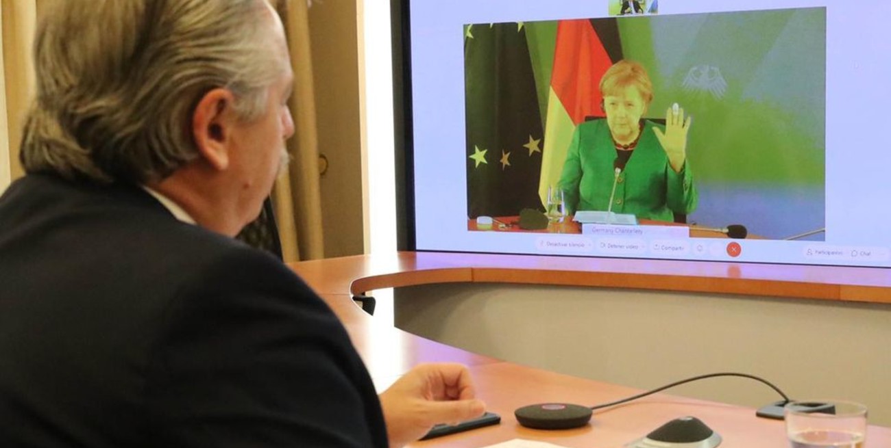 Tras el diálogo con Fernández, Angela Merkel se comprometió a apoyar a Argentina ante el FMI