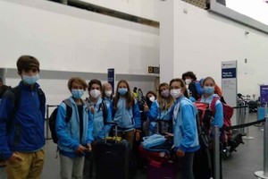 Gentileza Maxi Barreyra Los pequeños atletas haciendo el embarque.