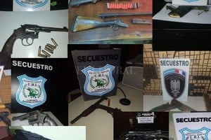 El Litoral Algunas de las armas secuestradas en los distintos procedimientos.