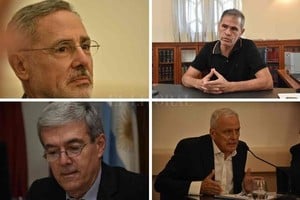 Archivo El Litoral Marcelo Sain (Seguridad), Esteban Borgonovo (Gobierno), Walter Agosto (Economía) y Carlos Parola (Salud)