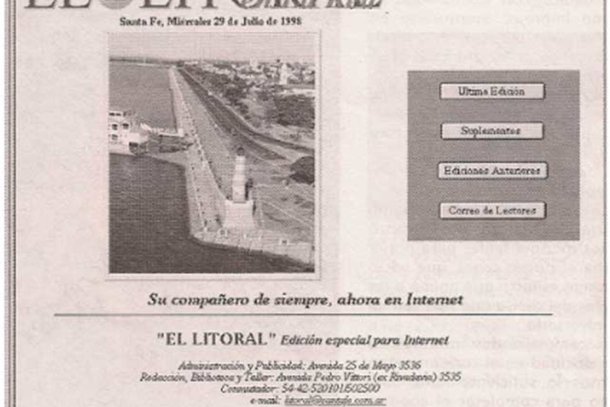 ELLITORAL_372336 |  Archivo El Litoral La web de El Litoral en sus inicios