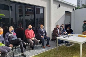 Cámara de Diputados La comisión presentó su informe en uno de los patios del anexo de la Cámara de Diputados.