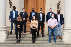 Senadores UCR Radicales presentes este jueves en la reunión de bloques partidarios para elevar una nota al gobernador.