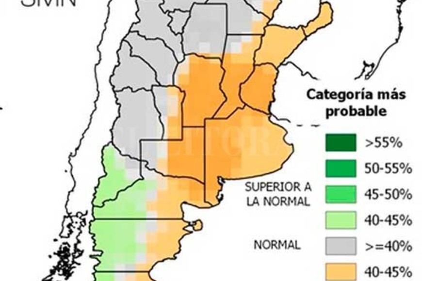 ELLITORAL_349245 |  SMN Precipitaciones por debajo de lo normal, al igual que en el mismo trimestre del 2020.