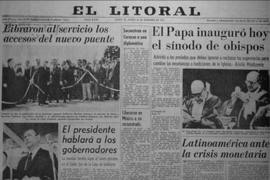 ELLITORAL_367173 |  Archivo El Litoral La tapa de El Litoral, el día de la inauguración.