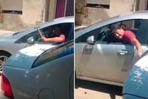 ELLITORAL_358574 |  Gentileza Así golpeaba el agresor el auto de su ex.