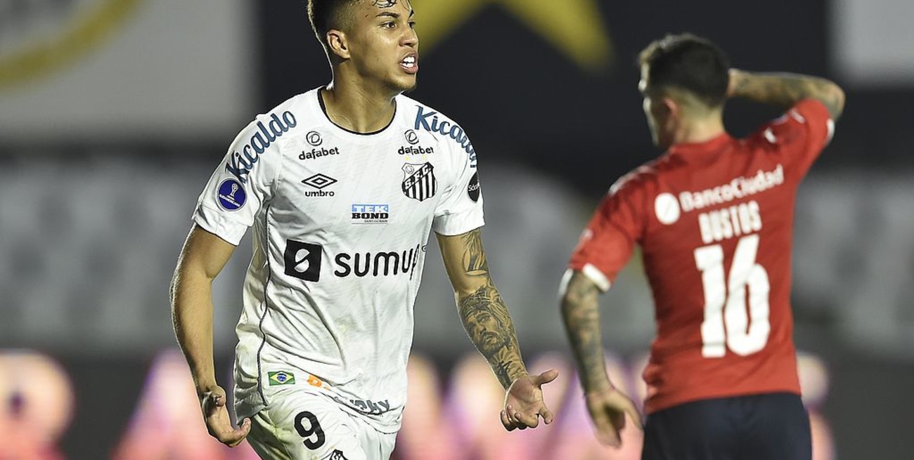 Independiente perdió con Santos por la ida de los octavos de final de la Copa Sudamericana