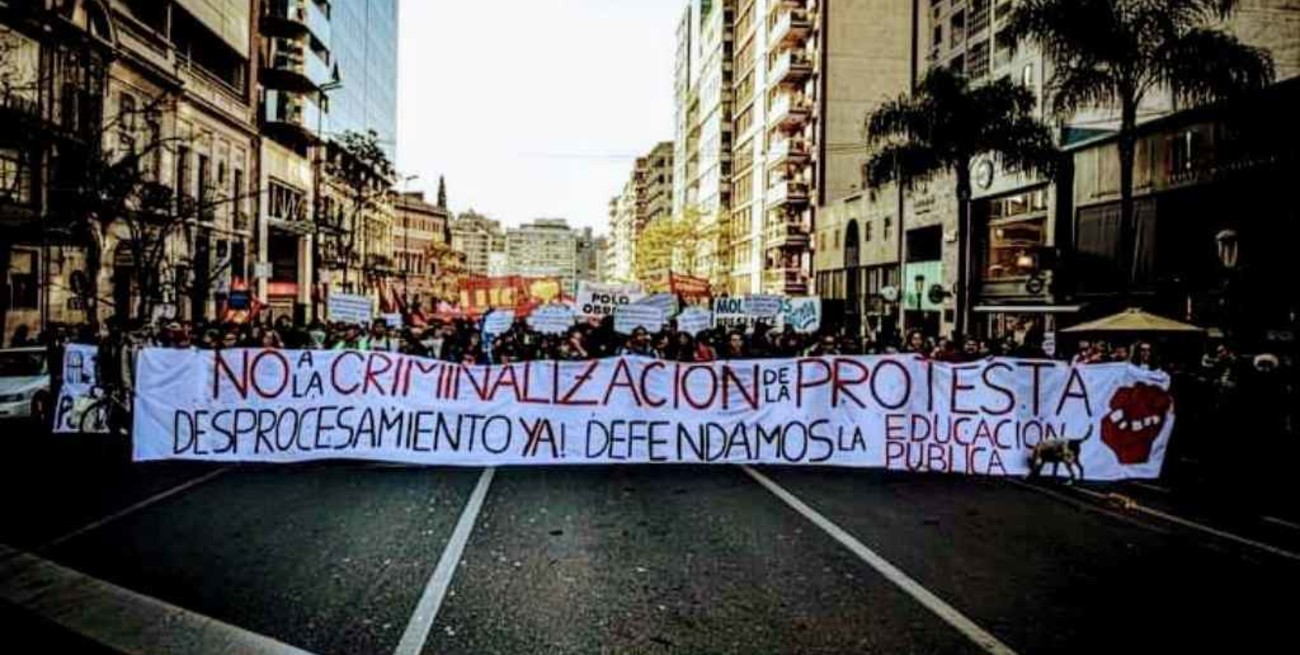 Protesta de estudiantes de la Universidad de Córdoba por los alumnos imputados en 2018