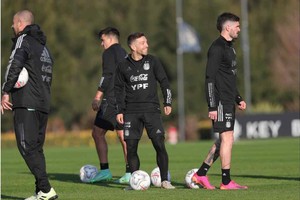 ELLITORAL_387625 |  Gentileza @Argentina El seleccionado de Lionel Scaloni entrenando por la mañana en el predio de Ezeiza