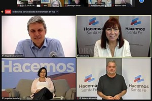 ELLITORAL_381409 |  Hacemos Santa Fe. Grandinetti, Arena, Mudallel y Mirabella fueron los principales oradores en el lanzamiento del nuevo espacio justicialista.