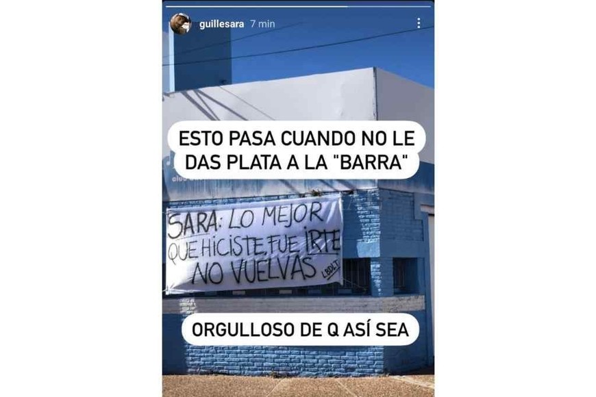 ELLITORAL_394852 |  Gentileza Guillermo Sara compartió la foto del mensaje que dejó la barra del club en su cuenta de Instagram