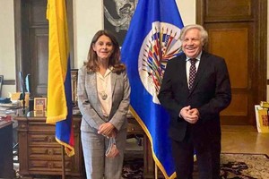 ELLITORAL_381840 |  Gentileza Marta Lucía Ramírez, vicepresidenta de Colombia, junto a Luis Almagro, titular de la OEA.