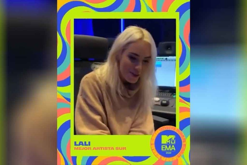 ELLITORAL_336437 |  Captura de pantalla El agradecimiento de Lali a sus fans tras recibir el premio.