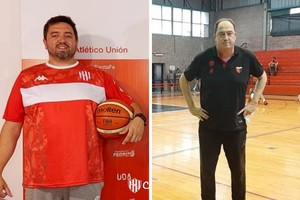ELLITORAL_353867 |  Gentileza Juan Francisco Ponce, entrenador de Unión, y Ricardo De Cecco, DT de Colón