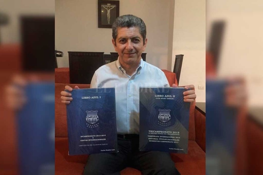 ELLITORAL_333943 |  Gentileza Prensa Emelec Con sangre azul. Carlos Ramón Loor es el periodista ecuatoriano que más sabe y conoce de la historia de Emelec, el rival de Unión en este doble cruce de la Copa Conmebol Sudamericana.