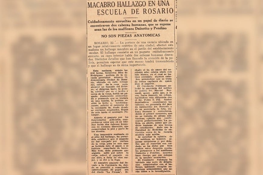 ELLITORAL_372127 |  Archivo El Litoral Hallazgo macabro en una escuela de Rosario