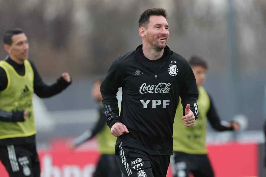 ELLITORAL_384247 |  Gentileza @Argentina Lionel Messi en uno de los entrenamientos previos al partido contra Uruguay
