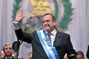 Dafne Perez Acto de toma de posesión del presidente Alejandro Giammattei en el Teatro Nacional.