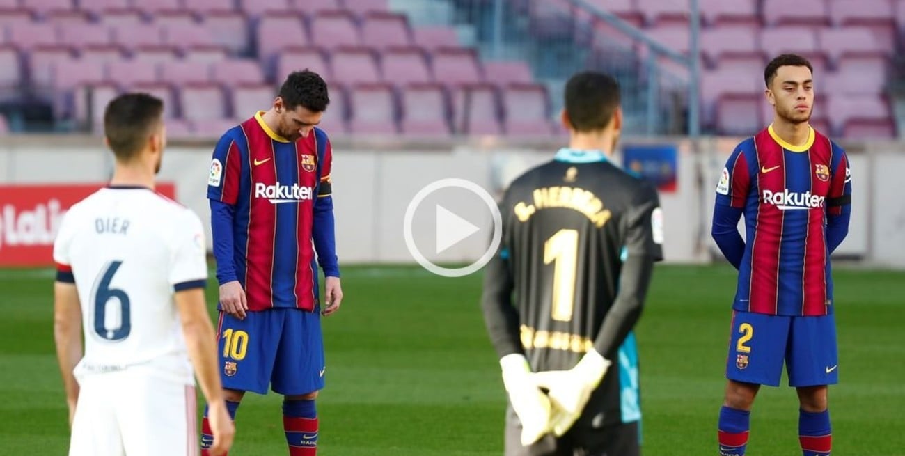 Video: Barcelona y Messi homenajearon a Maradona en el Camp Nou