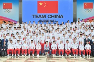 ELLITORAL_390800 |  Gentileza La delegación olímpica china, en la despedida oficial organizada por el gobierno de la nación asiática.