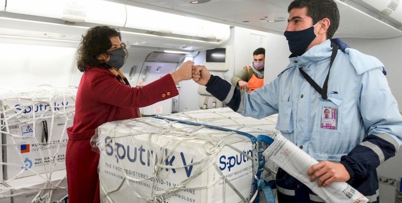 Coronavirus: Argentina recibió este jueves 818.150 dosis de Componente 1 de Sputnik V