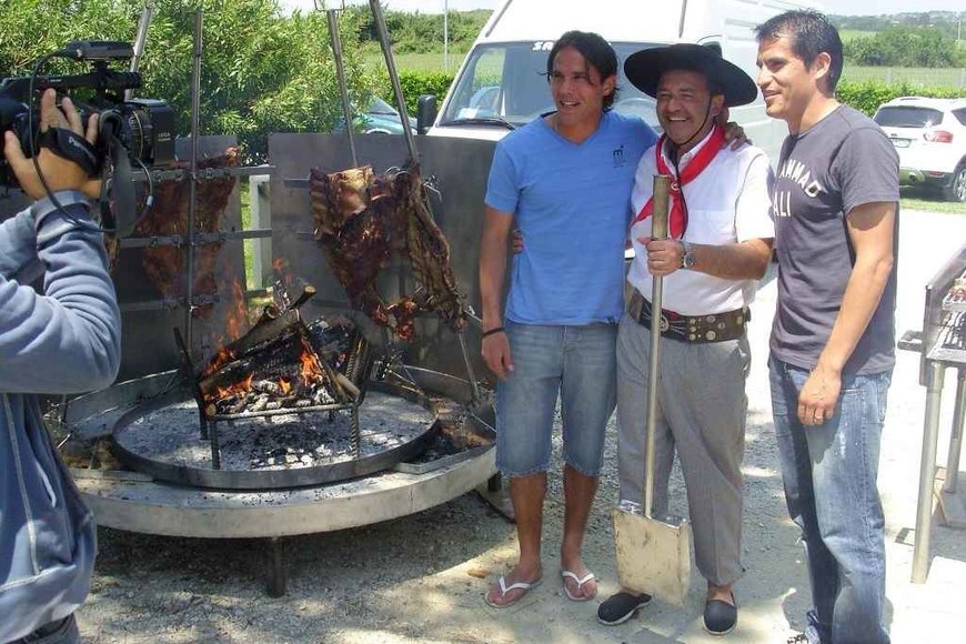 ELLITORAL_420863 |  El Litoral Con Mauro Zárate y Cristian Ledesma, cuando ambos jugaban para la Lazio.