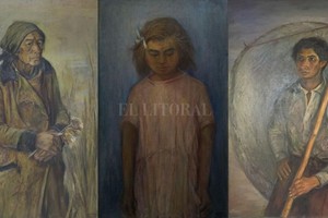 Gentileza Municipalidad de Santa Fe La despedida ,  Flor de cardo  y  El muchacho del mediomundo , tres de las obras expuestas en la muestra retrospectiva del maestro santafesino.