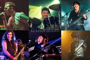 ELLITORAL_167294 |  Gent. Damián Gallo, Romina Pecorari, Agustín Solberg, Remi Bouquet, Mati Pintos y Santiago Ibarra. Pastor, Farelli, José  Gorrión  Alfageme (Particulares), Muñoz, López Soto e Iván Wolkovicz (Mejor Bajista con Infusión Kamachuí), algunos con motivo para festejar esta semana.