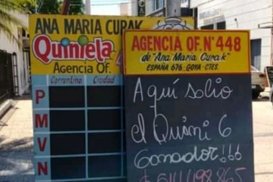 ELLITORAL_421556 |  Gentileza Cartel colocado por la agencia donde se realizó la apuesta, la cual a su vez obtuvo $5.685.785 en concepto de premio estímulo.