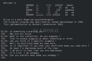 Wikipedia Eliza es un programa creado en la década de 1960 y capaz de mantener una conversación con un interlocutor humano.