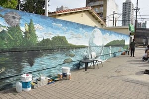 ELLITORAL_371708 |  Guillermo Di Salvatore La obra habla sobre el   pulmón  que tiene cerca la ciudad, y que es un oxígeno que se necesita muchísimo en un ámbito urbano , indicó el artista Arielo.