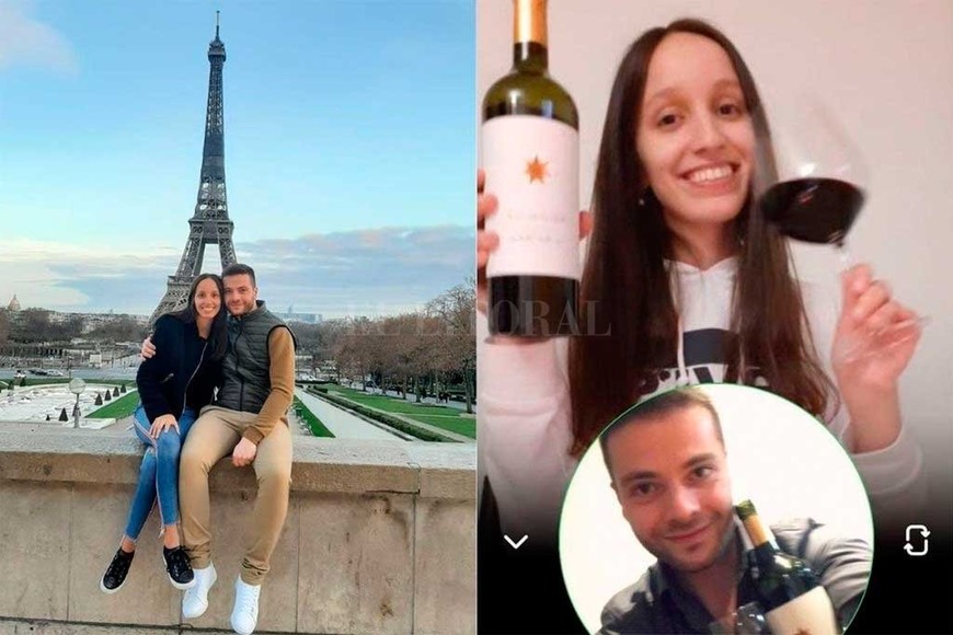 ELLITORAL_395317 |  Gentileza Antes y Después 2. Valentina y Florent: juntos en un viaje a París y luego compartiendo un vino por celular. Ahora podrán reencontrarse.