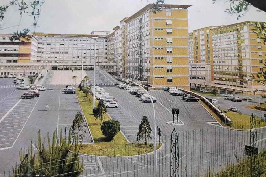 ELLITORAL_339103 |  Gentileza Conrado Aparo El hospital romano en el que Aparo trabajaba y del que extrajo jeringa, aguja y novocaína para infiltrar a Monzón, minutos antes de su partida al Pallazzo dello Sport de Roma.