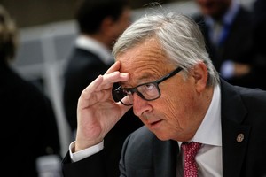 ELLITORAL_211363 |  European Commission/European Commission/dpa El presidente de la Comisión Europea, Jean-Claude Juncker, el 17/05/2018 en Sofía, Bulgaría, durante un encuentro de líderes del bloque. La Unión Europea reactivará el 18/05/2018 una normativa que le permite evitar las sanciones estadounidenses contra Irán, con el objetivo de mantener con vida el acuerdo nuclear con el país persa, anunció Juncker. (Vinculado al texto de dpa  La UE reactiva su  estatuto de bloqueo  a las sanciones EEUU a Irán  del 17/05/2018)