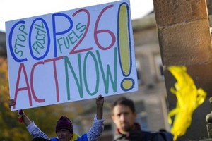 ELLITORAL_415504 |  Gentileza Manifestaciones de protesta durante la realización de la cumbre contra el cambio climático, conocida como COP26.